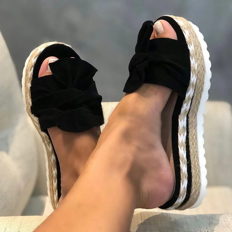 Slippers Women Sandals Platform Sandals Shoes Women Bow Summer Slipper Indoor Outdoor Flip-flops Beach Shoes Female women sandals