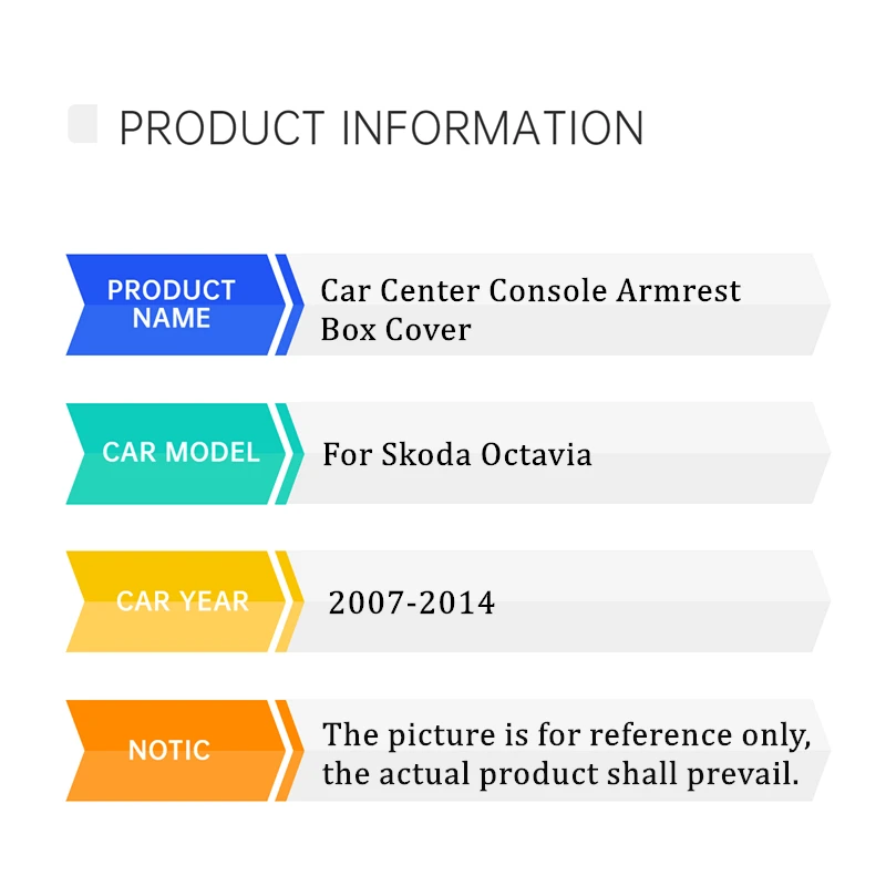 For Skoda Octavia 2007 2008 2009 2010 2011 2012 2013 2014 Car Central Armrest Box Cover Center Console Protection Case