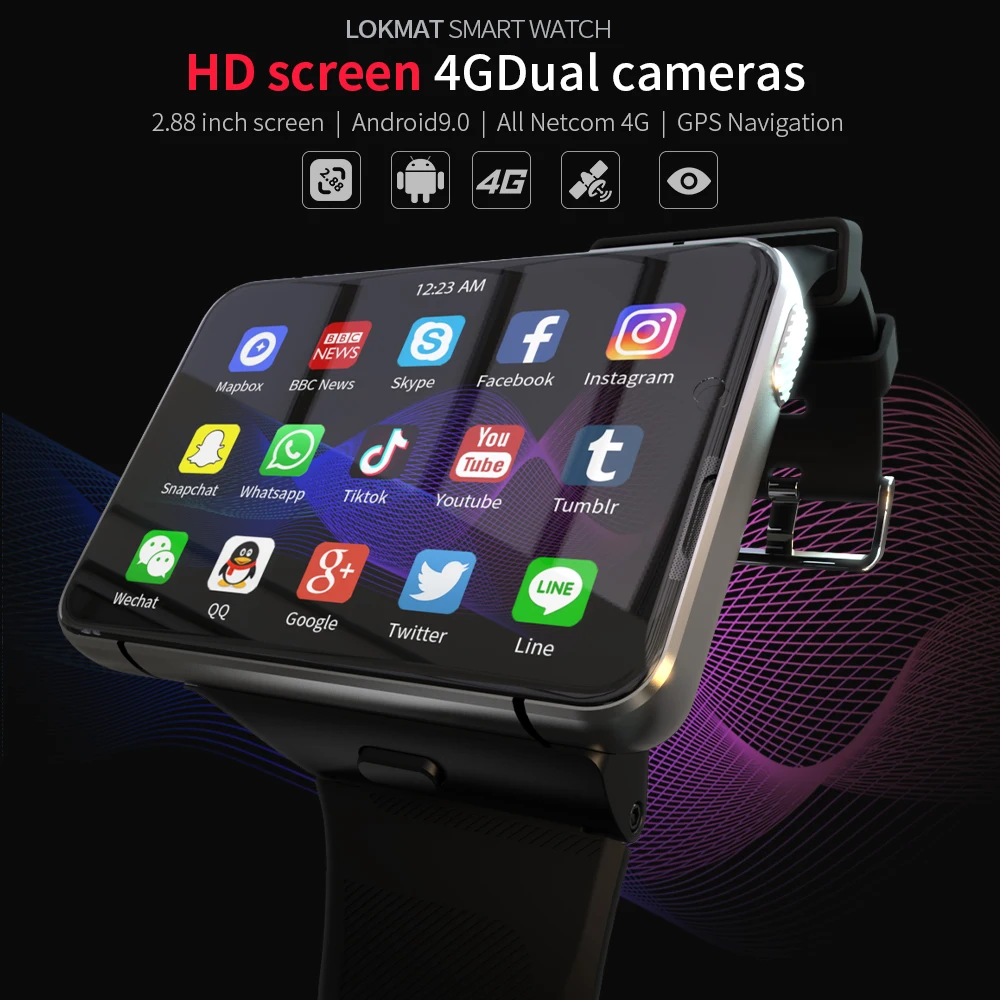 US $224.39 MAX Android Smart Watch Phone Dual Camera Video Calls Wifi GPS Tracker Smartwatch Men RAM 4G ROM 64G Game Watch Detachable Band