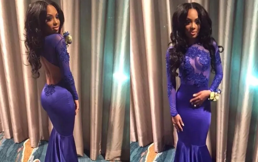 Русалка с длинным рукавом vestido сексуальное кружевное платье с аппликацией и открытой спиной винтажное вечернее платье для выпускного вечера платья для матери невесты