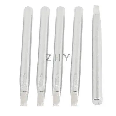 

Silver Tone Slotted Tip Soldering Iron Bits 60W 5 Pcs