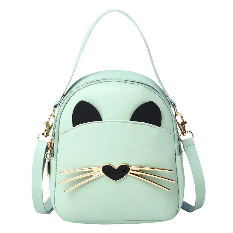 

2019 Autumn And Winter New Products Women's Contrast Color Korean-style Cat Backpack Multi-functional Phone Bag Oblique Bag