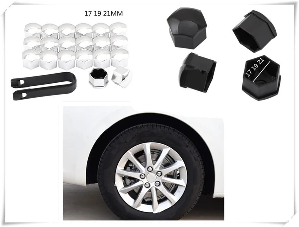 17 19 21mm Car accessories 20Pcs tire nut bolt protection cap shape for Renault Latitude Laguna Frendzy DeZir Safrane ZE