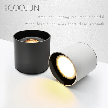 

COOJUN New round LED surface mounted Anti-glare downlight aisle light black downlight 3000K 7W ceiling porch lamp AC110V-240V