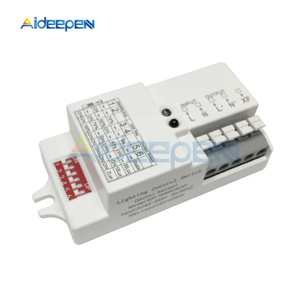 AC 220V-240V/50Hz Microwave Radar Sensor Switch Body Motion Detector For LED Light Adjustable Delay Illumination Distance | Обустройство