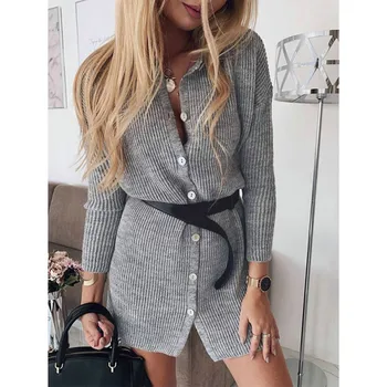 

Women Sweater Knitted Autumn Winter Button Solid Color Knitted Cardigan Long Sleeve Casual Warm Loose Jumpers