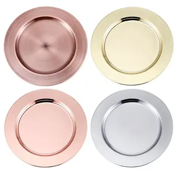 

4pcs Stainless Steel Barbecue Dining Flat Plate Dish Salad Fruit Food Container