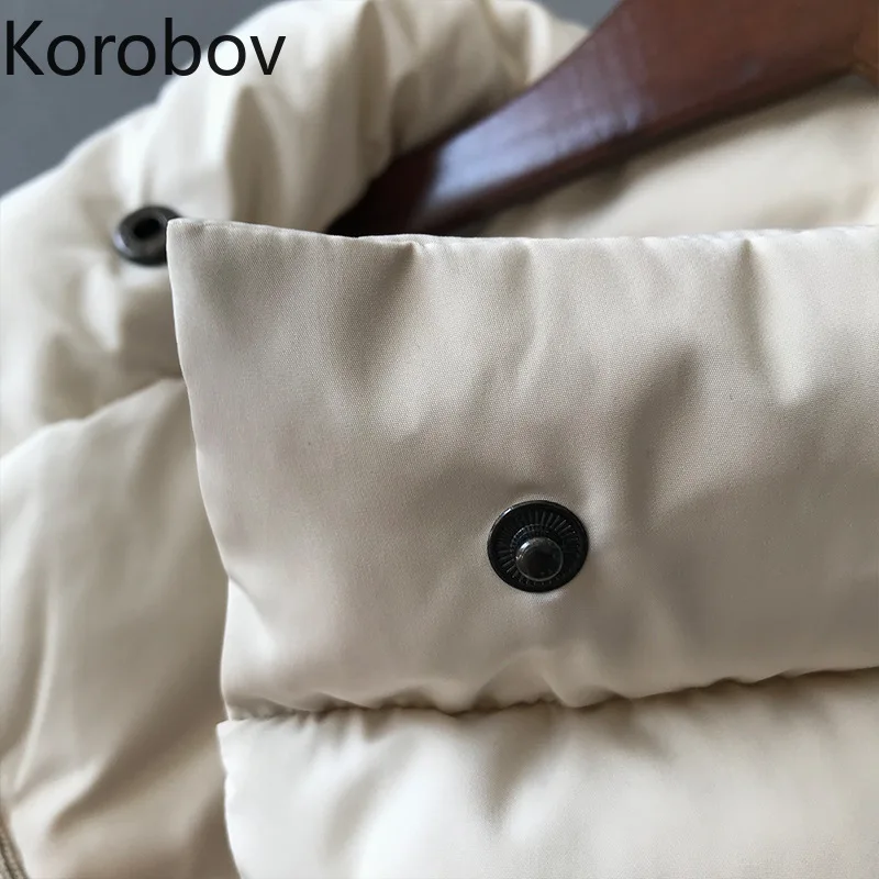 Korobov Женская парка без рукавов Корейская куртка с воротником-стойкой на молнии на шнурке тонкая Регулируемая Талия Пальто однотонная женская куртка 78923