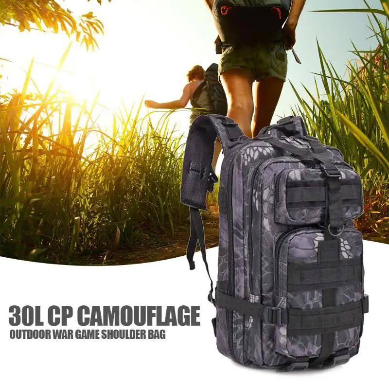 Горячая Распродажа, уличные сумки, Классический Тонкий 30л, EDC Molle, Сумка с рисунком питона, мужской рюкзак для походов на открытом воздухе, кемпинга, черный