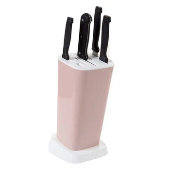 

Home Tableware Knife Block 7 Different Slot Multifunction Plastic Knife Stand Holder For Knives Kitchen Accessories Pink