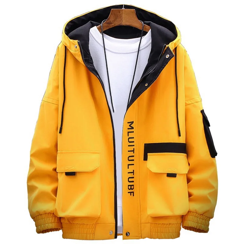 

LOOZYKIT Autumn Hip Hop Jacket Coat Mens Hooded Windbreaker Jacket 2020 New Casual Male Jacket Streetwear Multi-pocket 899