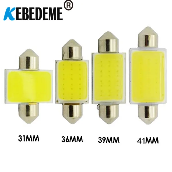 Светодиодная Cob лампа 31 мм 36 39 41 C5W C10W 12Smd 12 В 7000K для салона автомобиля чтения