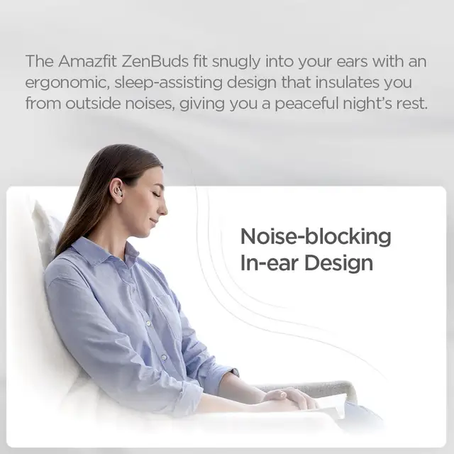 In Stock Amazfit Zenbuds Earphone Sleep Monitoring Noise Blocking Lightweight Long Battery Life TWS Type-C Charging Case 2