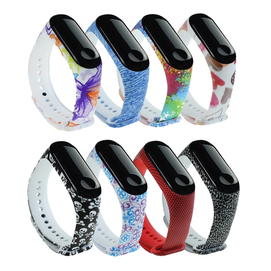 Ремешок силиконовый для Mi Band 3 4 сменный Браслет разных цветов Xiaomi miband аксессуары