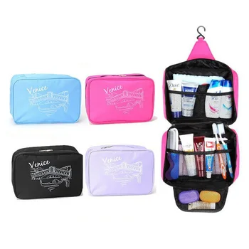 

Fashion Women Large Waterproof Makeup Bag Travel Hook Cosmetic Bag Organizer Case Necessaries Make Up Toiletry Bag