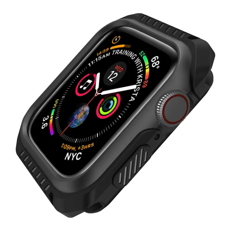 Силиконовый+ PC жесткий защитный чехол для Apple Watch 4 5 40 мм 44 мм рамка полный защитный бампер чехол для iWatch 3 2 1 38 мм 42 мм