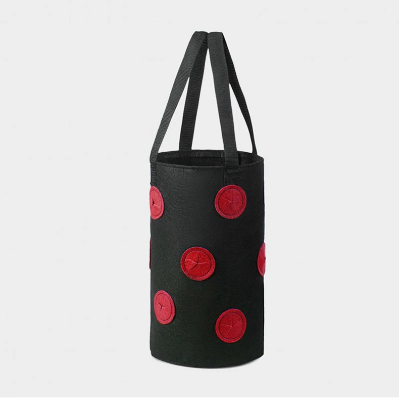 3 Pcs 3 Gallon Hanging Strawberry Planter Breathable Felt Material Tomato Grow Bag Garden Upside-Down Vegetable Planting Bags