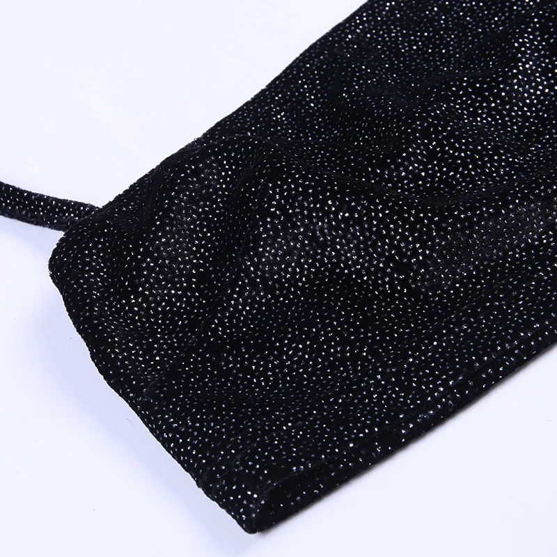 BOOFEENAA блестящие черные сексуальные платья Клубная одежда облегающее Бандажное мини-платье комплект из двух предметов Модные осенние вечерние платья C66-AB19