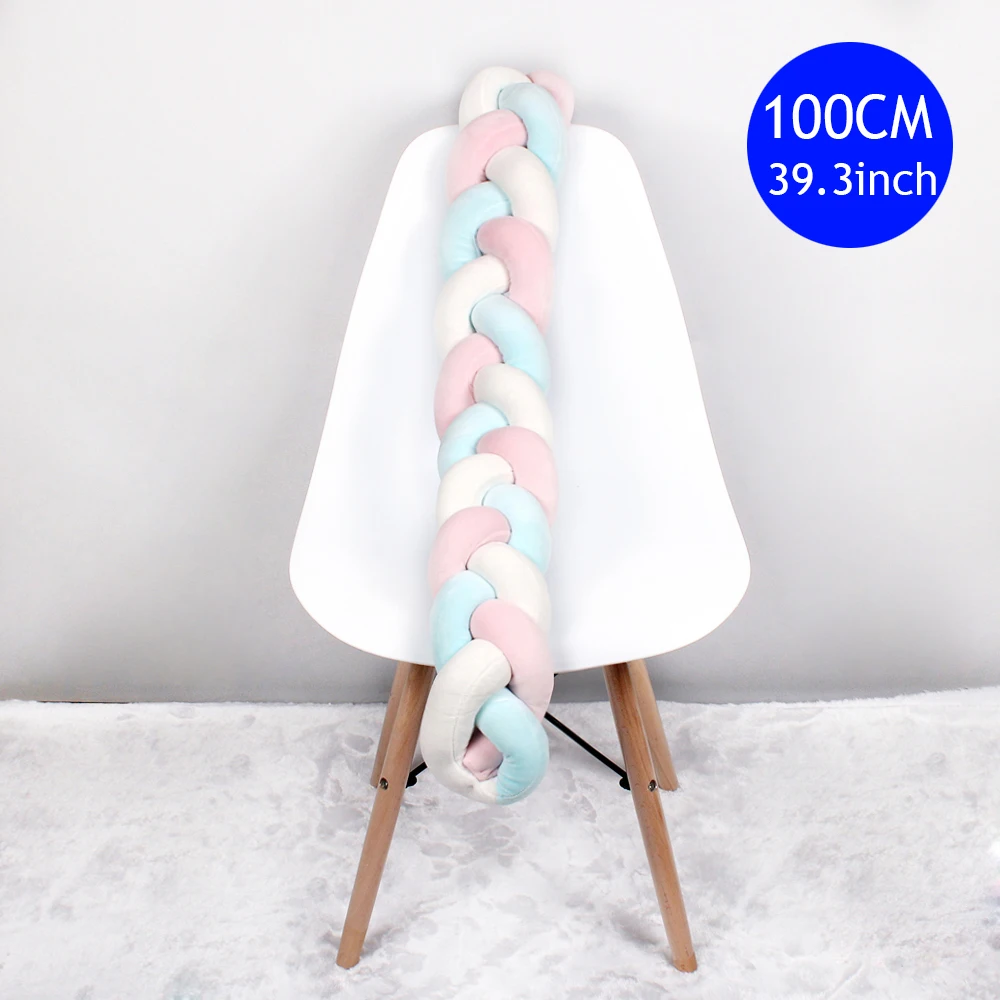 Baby Bed Bumper 1M/2M/3M Braid Knot Pillow Cushion Bumper for Infant Bebe Crib Protector Cot Bumper Room Decor - Цвет: 1M