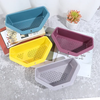 

Kitchen Triangular Sink Strainer Drain Vegetable Fruits Drainer Basket Suction