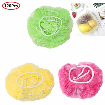 

120pcs Reusable Food Storage Cover Wrap Seal Food Fresh Keeping Wrap Lid Bowl Cover Lids Dinner Plate Dustproof Plastic Wrap