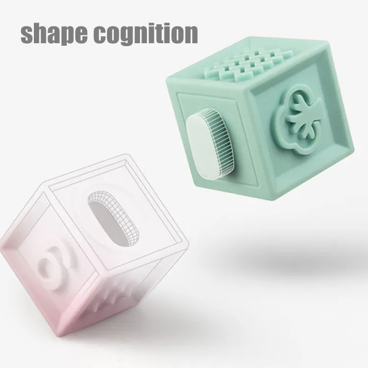 12 шт./компл. Детские хватать игрушки строительные блоки 3D сенсорный экран руки и пушистыми помпонами для малышей массажные с резиновым покрытием Прорезыватели для зубов резиновые игрушки для ванной мяч надувные игрушки