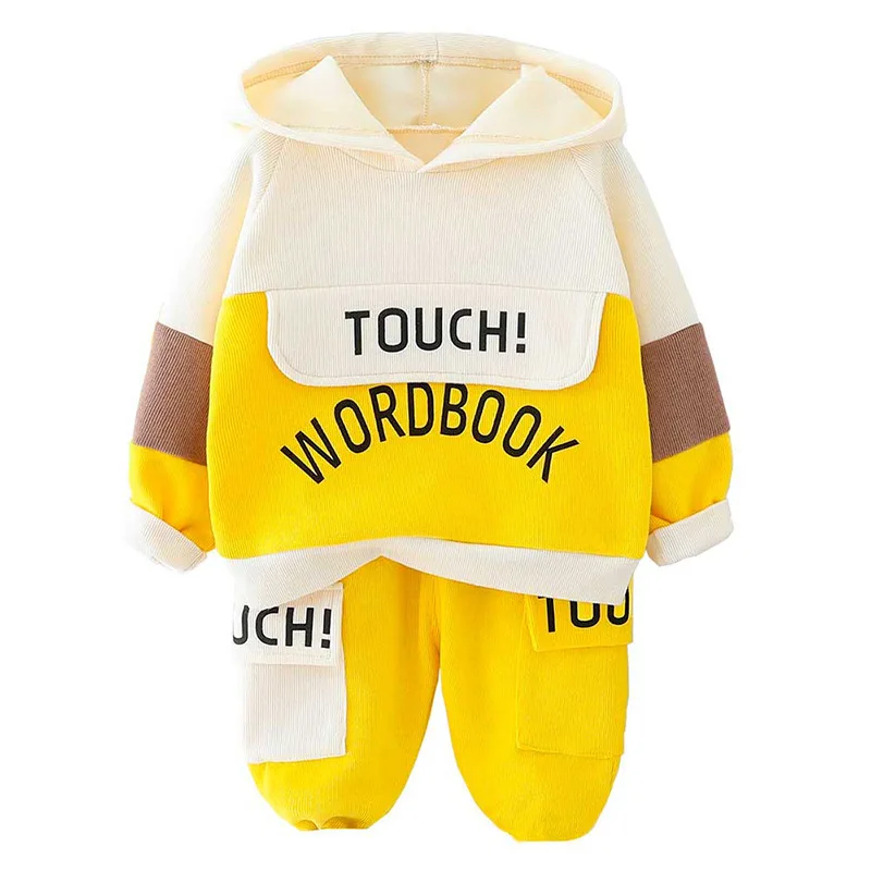 

2020 Spring Baby Clothes Suit Children Fashion Boy Girls Letter Hooded Pants 2Pcs/sets Toddler Casual Clothing Kids sportswear