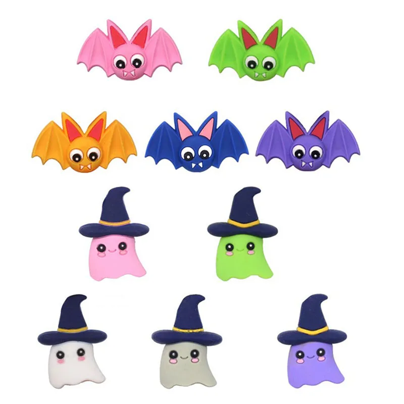 Elf Bat Mix Color Чип и Дейл 5 шт Хэллоуин DIY Силиконовые Прорезыватели для зубов эльф летучая мышь дизайн Детские Прорезыватель для зубов сенсорные Мультяшные бусины Прорезыватель без BPA игрушки - Цвет: Elf Bat Mix Color