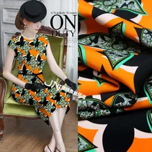 Осенняя утолщенная Глянцевая шелковая ткань 40 м, эластичная ткань, оранжевая шелковая ткань