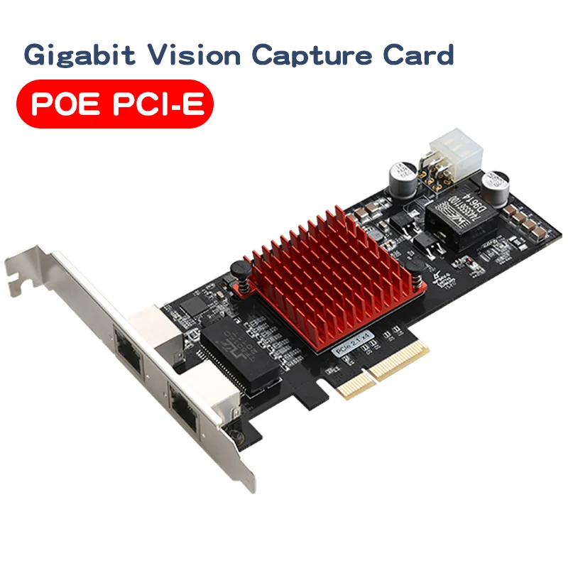 Сетевая карта POE RJ45 PCI E с двумя портами Gigabit Ethernet 10/100 Мбит/с|Платы расширения| |
