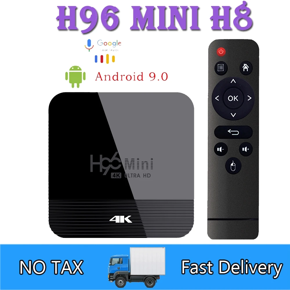 

2020 Newest H96 Mini H8 Android 9.0 2+16G TV Box RK3228A Quad Core 4K Wifi BT4.0 Set Top Box HDMI 2.0 Video Smart TV Playe