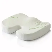 Memory Foam Seat Support Cushions: Office Desk Chair, Wheelchair& Car- Bamboo Sitting Cushion to Relieve Coccyx