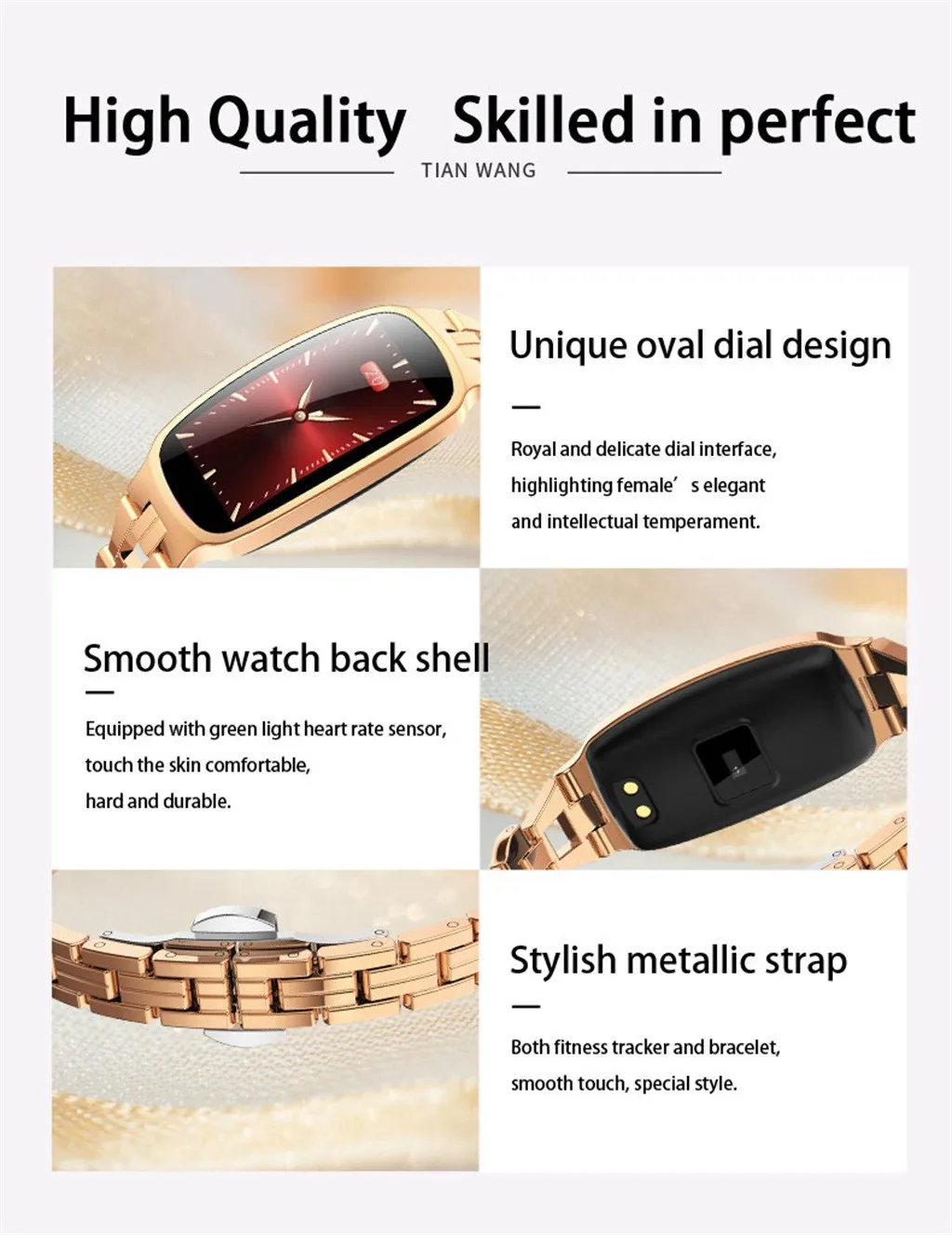 New Woman Fashion Smart Watch Color Screen Heart Rate
