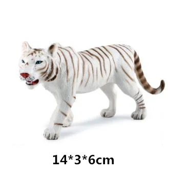 White tiger Имитация животных диких животных ферма в африканском стиле Саванна лев Король птица серия леопард кошка пантера Ягуар детские игрушки подарок - Цвет: White tiger