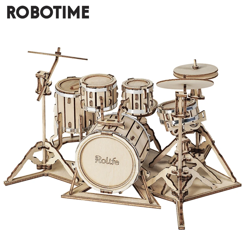 Robotime 4 Arten DIY 3D Musical Instrument Holz Puzzle Spiel Montage  Saxophon Trommel Kit Akkordeon Cello Spielzeug Geschenk für Kinder|Puzzles|  - AliExpress