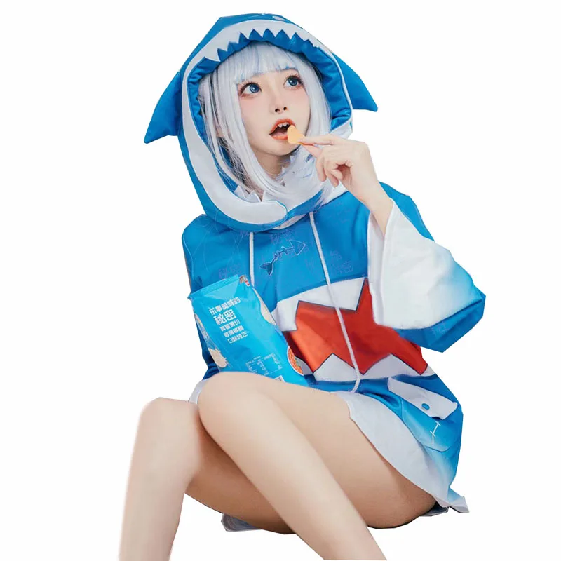 Anime Hololive English Vtuber Gawr Gura Cosplay Costume Top Outfits Halloween Carnival Suit Christmas Gift For Girl Dress 11 Aliexpress