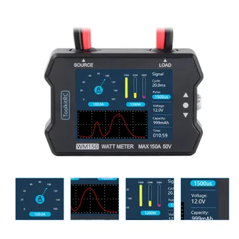 

ToolkitRC WM150 150A 50V Analyzer LCD Display Voltage Current Tester PWM Output Watt Meter for RC Quadcopter FPV Racing Drone