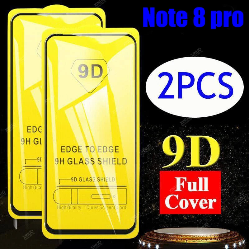 

2 PCS 9D Tempered glass for xiaomi redmi Note 8 pro 8T screen protector glas for redmi Not Note8 pro 8pro 8 T protective film