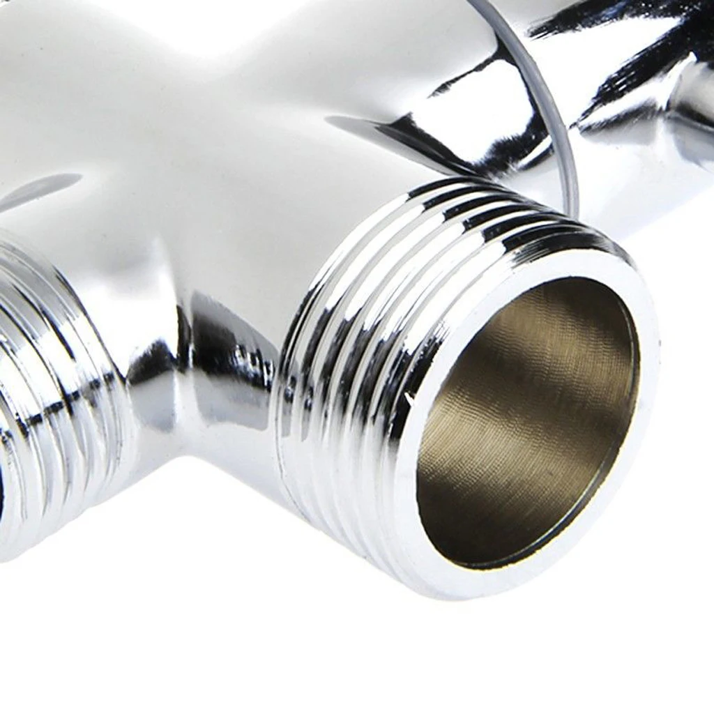Silver 3 ways T-adapter Valve Diverter for handheld Shower Head Bidet Faucet Tap 2.5cm 2cm