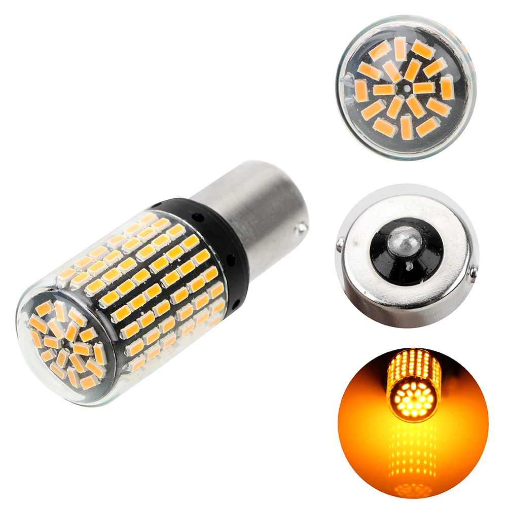 LEEPEE Автомобильная сигнальная лампа 3014 144 smd BA15S P21W заднего хода 1 шт. светодиодный светильник Canbus без гипер-вспышки