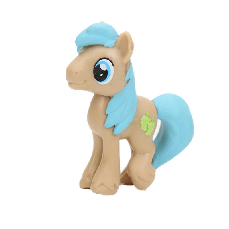 1 шт. игрушки My Little Pony Mini Pony ПВХ фигурки героев дискорд Радуга Дэш сумеречные искорки Спайк Пинки Пай DJ Pon-3 игрушки куклы - Цвет: blue hair orange