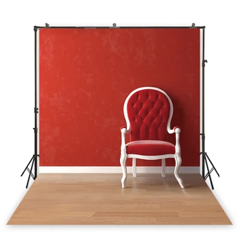 

HuaYi red chair decorations red painted wall wooden floor background photography studio photoshoot photography XT-1683