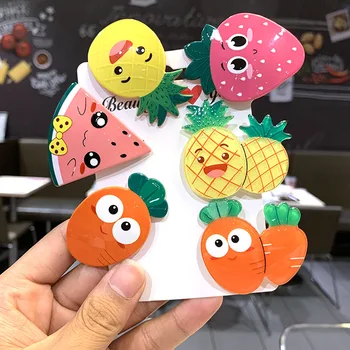 

2020 New Style Children Fruit Barrettes Korean-style Cute Color Radish Side Clip Girls Baby Hair Clip Headdress Female