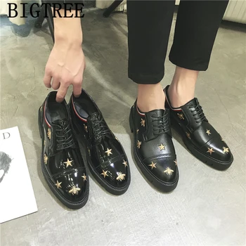 

Brogue Black Patent Leather Shoes Formal Dress Gents Shoes Wedding Party Shoes Men Oxford Zapatos Italianos Hombre Sapato Social