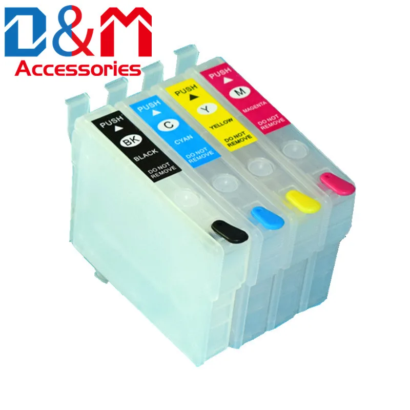 

4Pcs Refillable Ink Cartridge with Chip Europe T34 T34XL T3461 T3471 T3472 T3473 T3474 for Epson Workforce Pro WF-3720 WF-3725