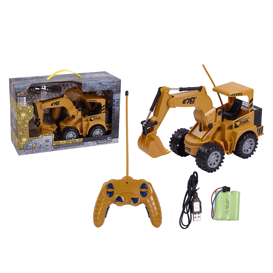 1:24 5CH RC Светодиодный экскаватор с имитацией Contruction, уличный роликовый инженерный автомобиль, автомобиль с дистанционным управлением, рождественский подарок для мальчиков
