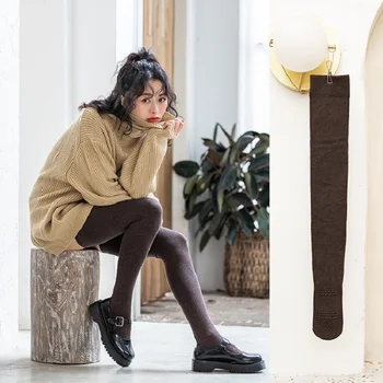 

Winter Thick Long Socks For Women 75CM Anti-Slide Warm Stocking Korean Fluff Heat Over The Knee Socks Female Cotton