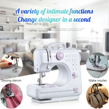 

Portable Sewing Machine with Foot Pedal Household Sewing Tool for Beginner t Light Foot Pedal Straight Line Hand Table Two Threa
