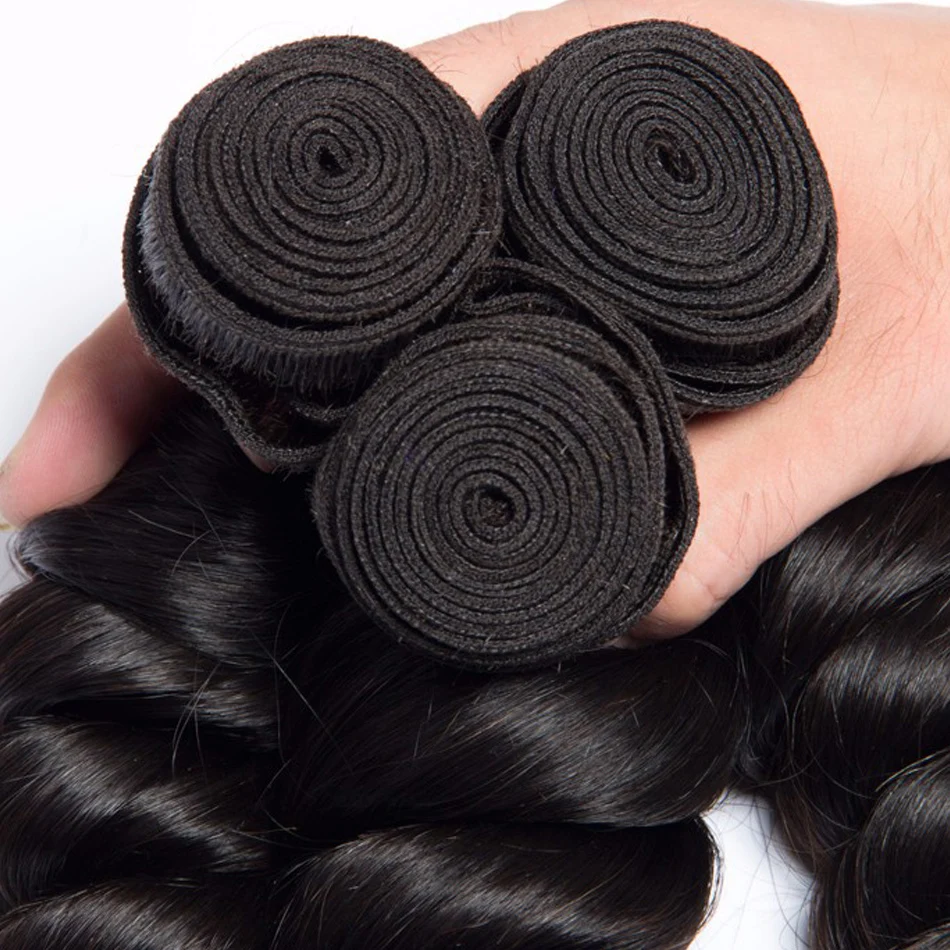 Бразильские волосы категории virgin волнистые пряди натуральные черные 3/4 шт./лот человеческие волосы пряди Волосы remy расширения VIPbeauty волос