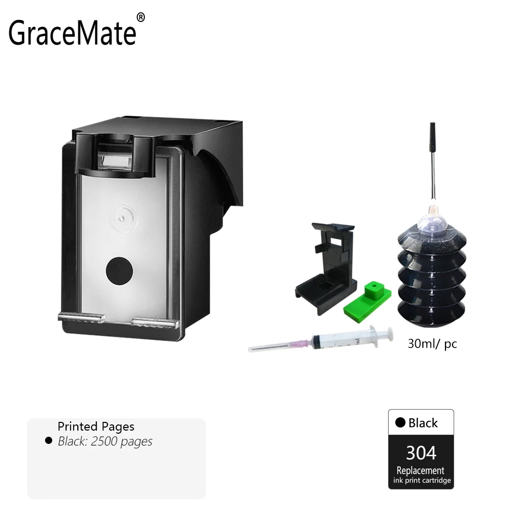 GraceMate 304 совместимый картридж с чернилами для hp 304 для 2620 2630 2632 3700 3720 3730 3732 5010 5020 5030 5032 5034 5052 принтер - Цвет: Ink Cartridge 304